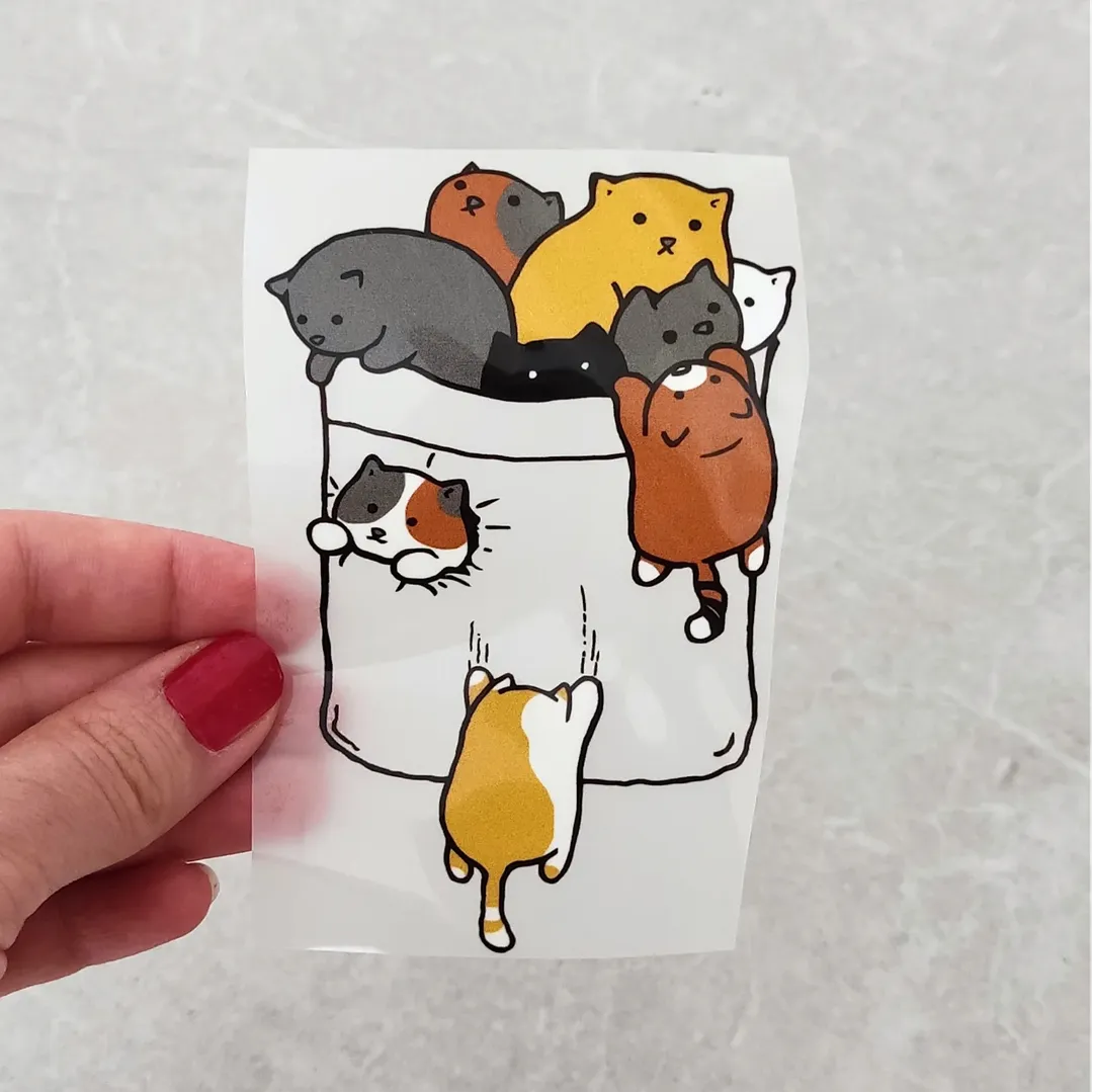 استیکر پارچه و لباس ( جیبی گربه ها)