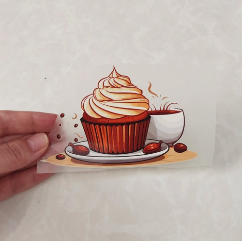 استیکر پارچه و لباس کاپ کیک و قهوه