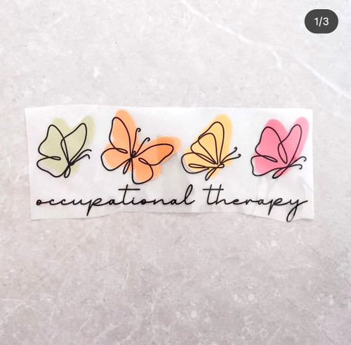 برچسب لباس پروانه های رنگی و متن