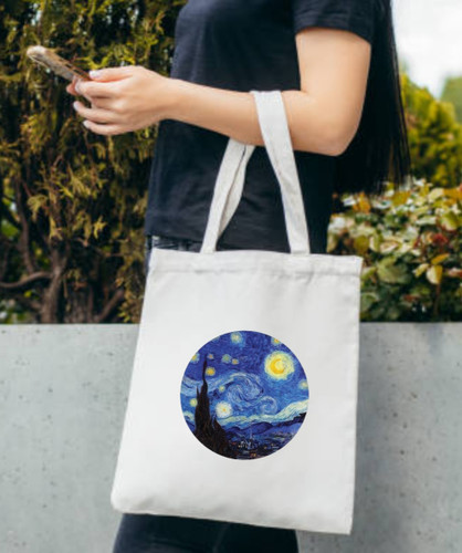 استیکر اتویی پارچه و لباس ، ونگوگ شب پر ستاره ، دایره ای