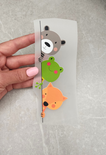 استیکر اتویی پارچه و لباس بچه گانه، طرح حیوانات (قورباغه، روباه و خرس)