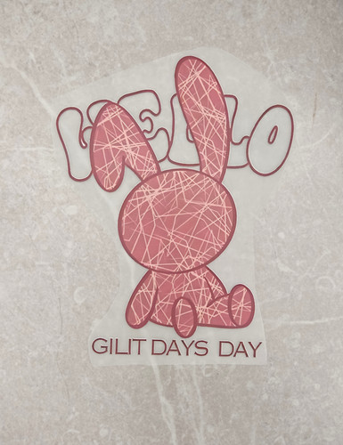 استیکر اتویی پارچه و لباس، تدی صورتی