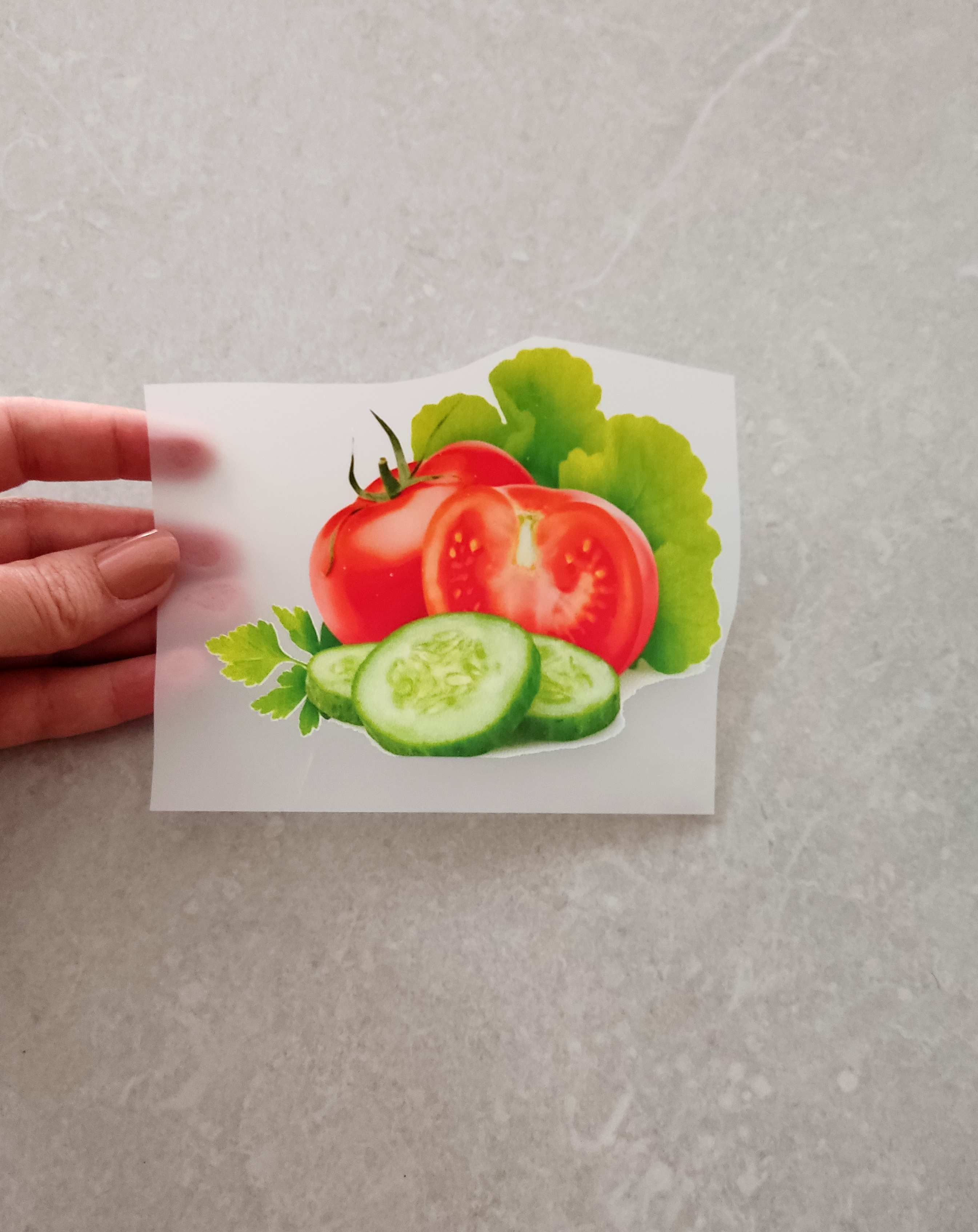 برچسب حرارتی گوجه خیار و کاهو