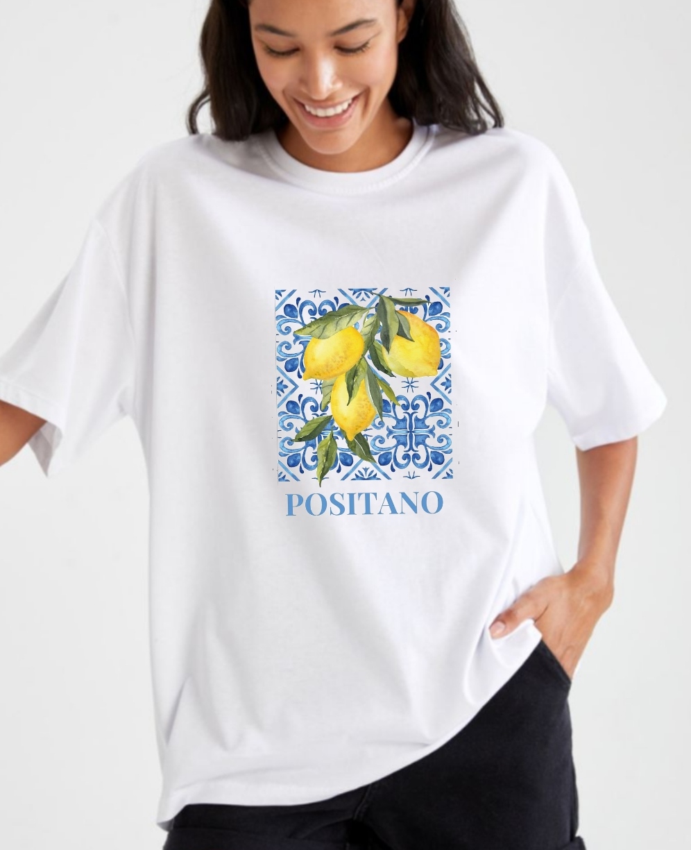 استیکر پارچه و لباس، طرح تابستانی لیمو positano