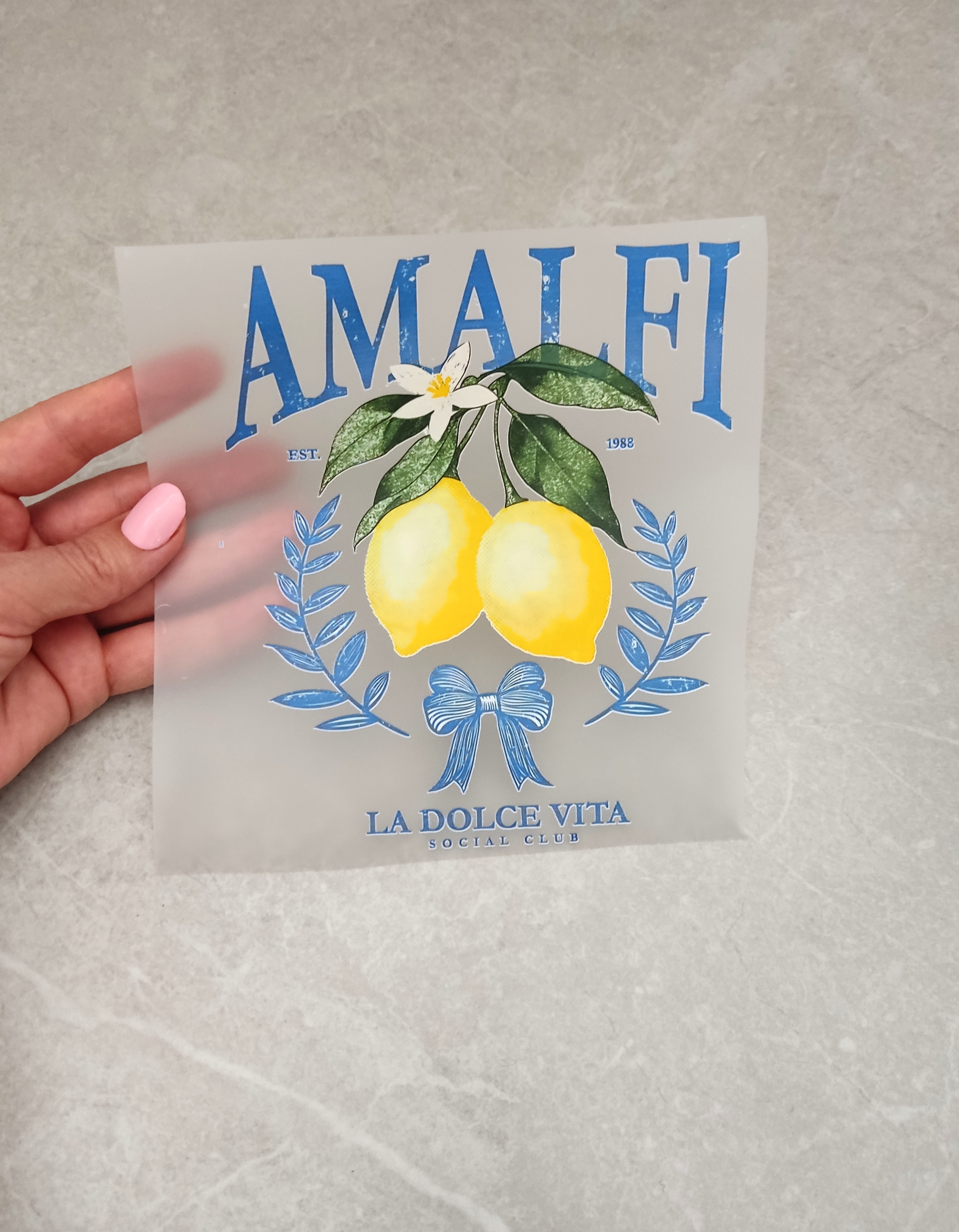 استیکر پارچه و لباس، طرح تابستانی لیمو AMALFI