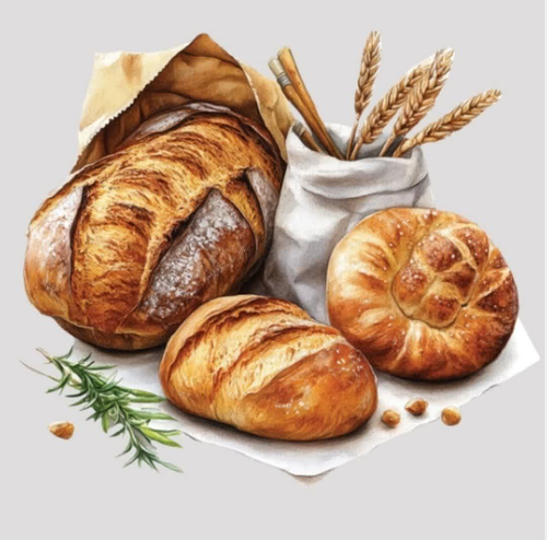 استیکر پارچه و لباس ( طرح نان باگت و کیسه گندم)