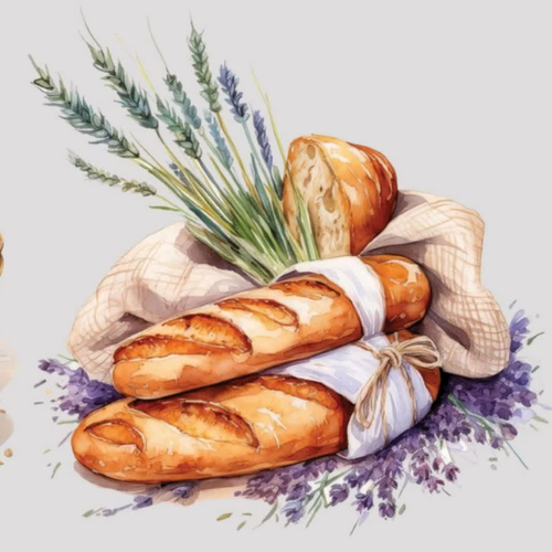 استیکر پارچه و لباس ( طرح نان باگت و سنبل )