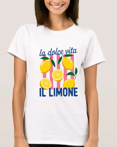 استیکر پارچه و لباس، طرح تابستانی استوایی لیمو و زمینه صورتی il limon