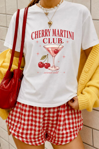 استیکر پارچه و لباس، طرح تابستانی جام گیلاس cherry martini