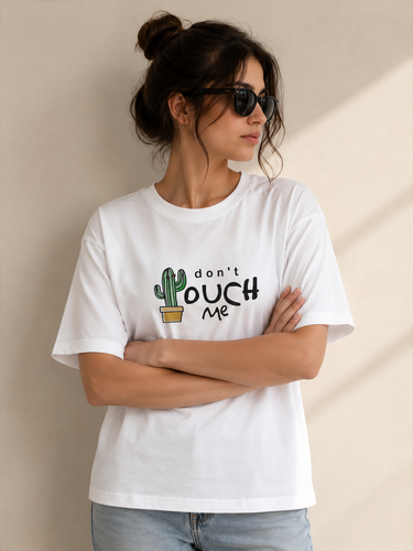 برچسب حرارتی لباس، کاکتوس و متن dont tuch me