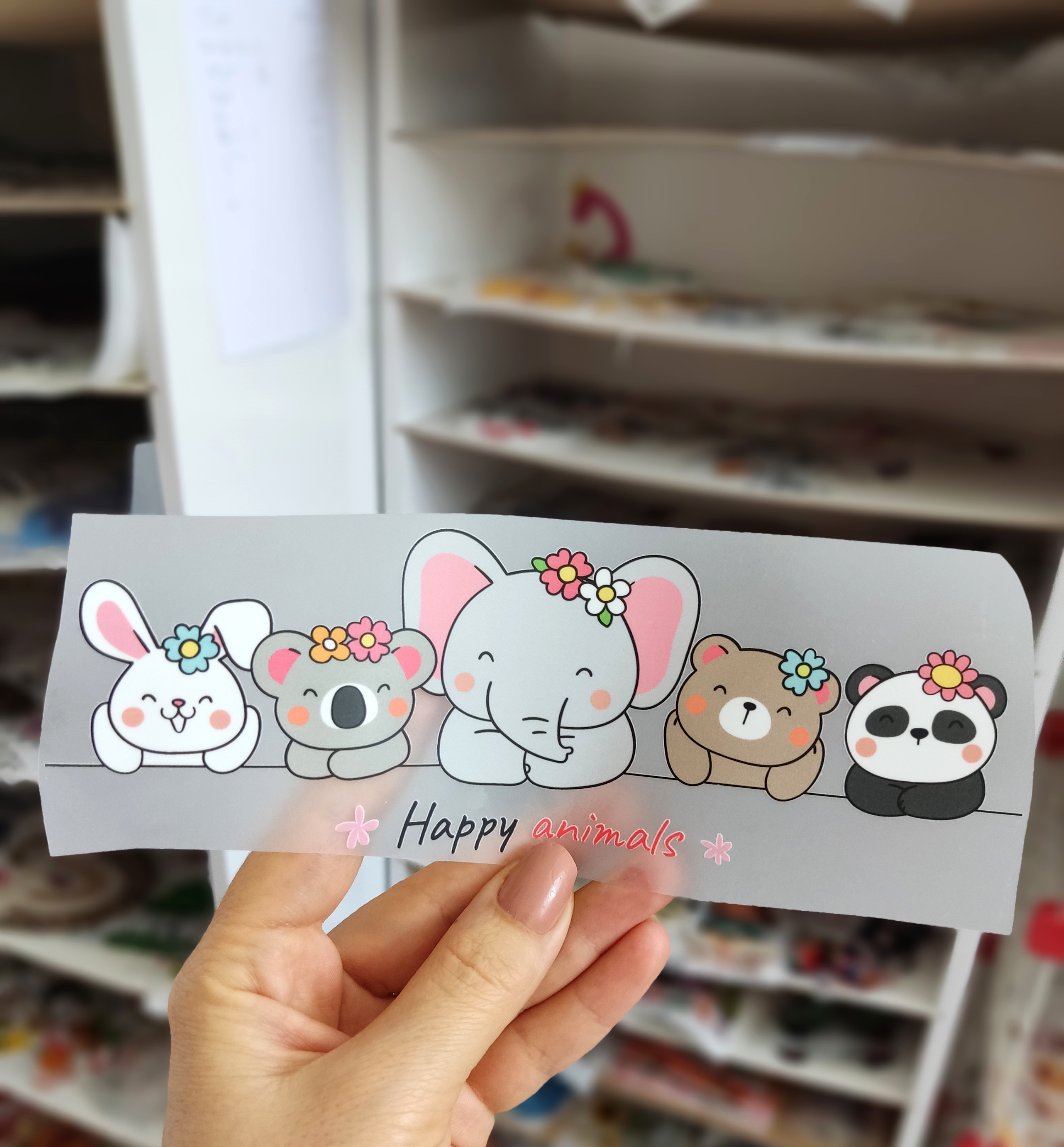 برچسب حرارتی پارچه و لباس، طرح حیوانات happy animal