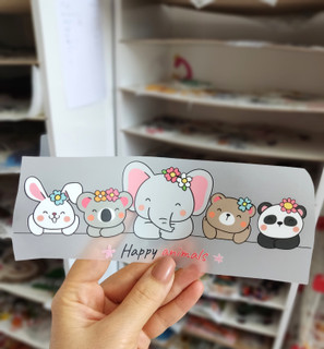 برچسب حرارتی پارچه و لباس، طرح حیوانات happy animal