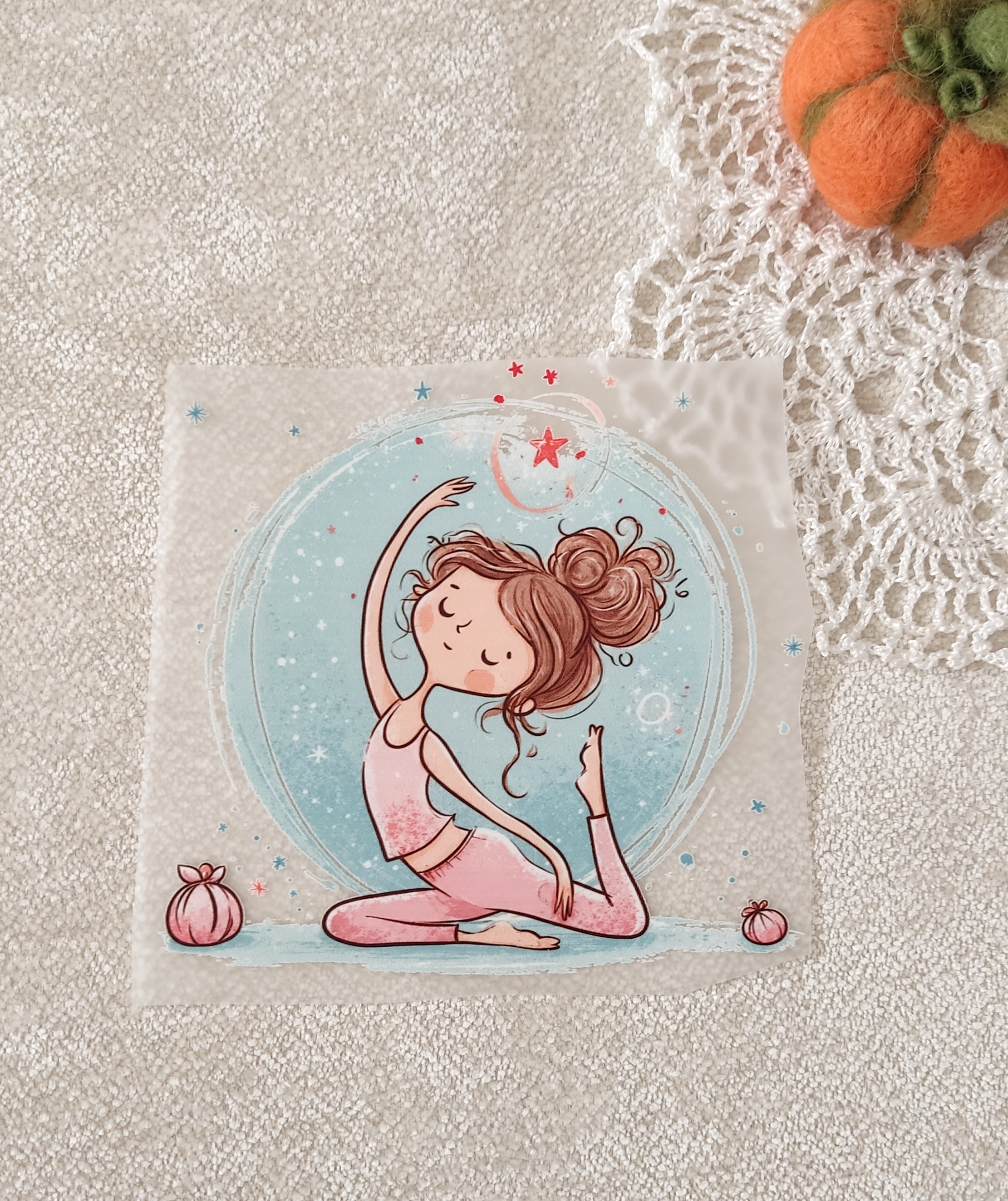 استیکر پارچه و لباس  ( طرح یوگا)